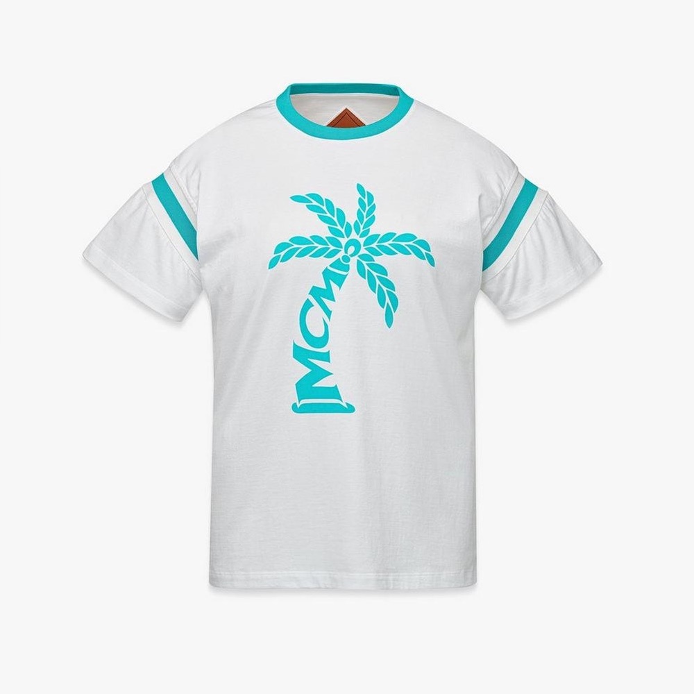 MCM NWT Palm Logo T-Shirt Color Ceramic Teal Size Small